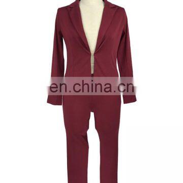 Hot Selling Long Sleeves Two Piece Office Lady Sexy Blazer Business Suit Sets photo-6