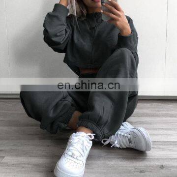 2020 Autumn Baggy Ankle-length Trousers Women Casual Loose Elastic Waist Sports Pants Candy Color Sweatpants