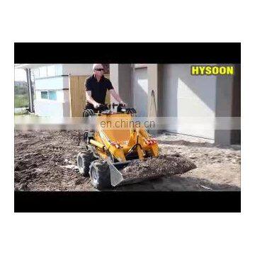 Chinese best compact tracked and wheel mini skid steer loader soil post hole digger machine for garden