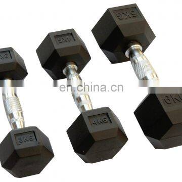 Gym Bodybuilding Equipment Fixed Black Hexagonal Dumbbells