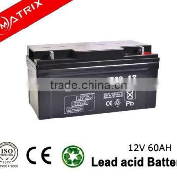 Solar battery 12v valve regulated lead acid battery 60ah from China factory