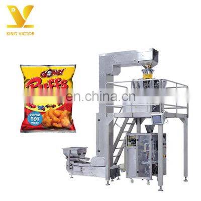 KV China supplier full automatic dried fruit packaging popcorn potato chip weighing machine