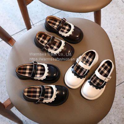 Girls' small leather shoes spring and autumn new soft bottom children's princess shoes children's single shoes peas shoes trend