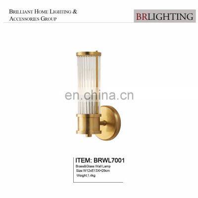 Golden Finishing Sconce Glass Tube Brass Wall Lamp photo-5