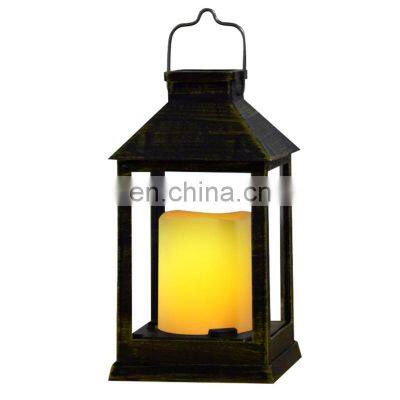 Outdoor Hanging Garden Solar Candle Lantern Waterproof Led Candle Solar Powered Lantern