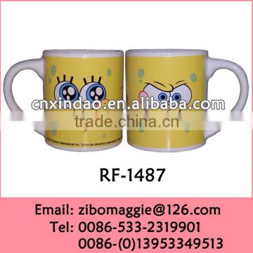 Straight New Cartoon Designed Promotional Porcelain Fancy Coffee Mug Not Double Wall Mug Made In China