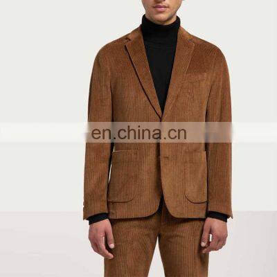 2021 Men New Double Breast Men Suit Formal Coat Pant Flannel Suits photo-2
