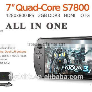 JXD S7800D Game Console player Game 7'' tablet pc android 4.4.2 quad core player gram dual camera IPS LCD MID.
