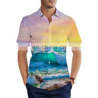 2021 New Style Custom Person  Printed Cheap Hawaiian Shirt Men