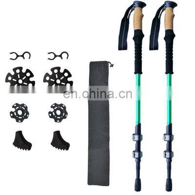 Camping Multifunction Telescopic Outdoor Walking Hiking Carbon Fiber Trekking Poles photo-2