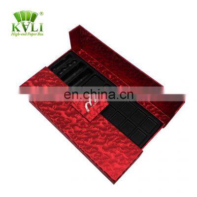 Individual metallic paper double side opening eye shadow empty palette packaging box