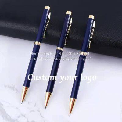Ballpoint Pen Manufacturer Twist Actional Royal Blue Metal Collection Ballpoint Pen With Gold Accents photo-2