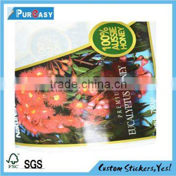 Custom adhesive CMYK eco-friendly vinyl food sticker