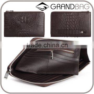 vintage style crocodile and soft calf leather men clutch wristlet wallet handbag wholesale