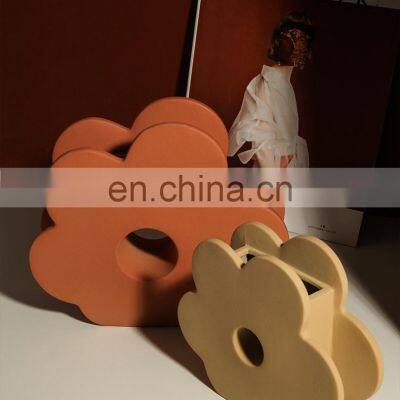 Promotion Flower Shape Vases Home Ornament Chinese Centerpiece Colorful Ceramic Vase