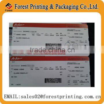 Boarding pass card printing, thermal paper airline ticket