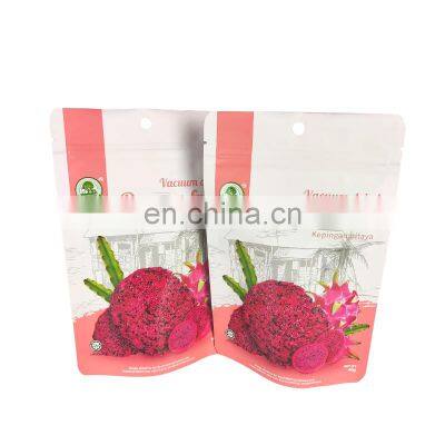 Customized Color Printing Laminated Dried Fruit   Package Pouch Dry Food Dragon Fruit Stand up Pouch Bags with zipper