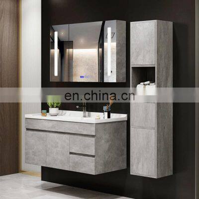 High Class Luxury Wood Bathroom Cabinet Bathroom Vanity Set With Countertop Bathroom LED Smart Mirror Cabinet Home Decor photo-2