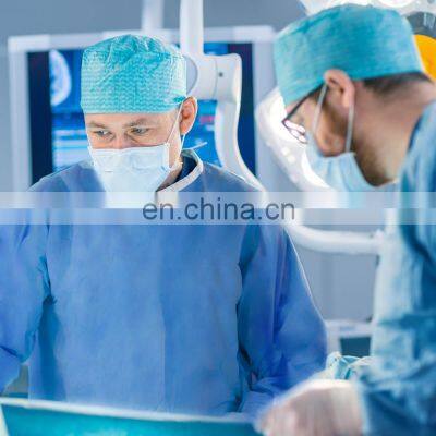 Protective Workwear With Knit Cuff Latex-Free Coveralls SMS Disposable Isolation Surgical Gown