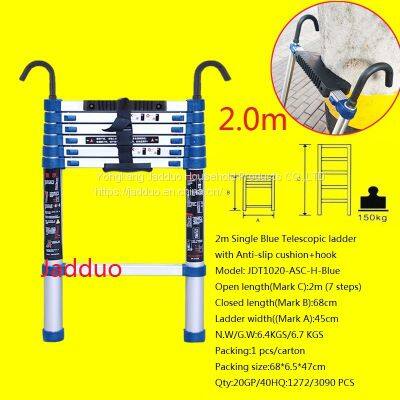 Single Blue Telescopic Ladder With Hook+Anti-slip Cushion photo-3