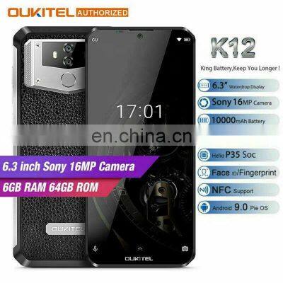 Smartphone OUKITEL K12 6.3' avec charge rapide 5V/6A, processeur MTK6765 Octa-core, 6GB+64GB, batterie de 10000mAh, meilleure qualité, Android 9.0, mobile 4G photo-3