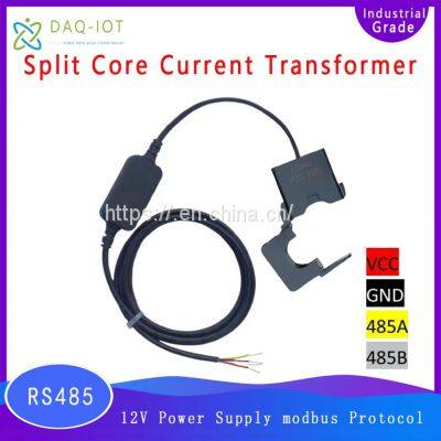 DAQ-IOT Modbus RTU RS485 Split Core Current Transformer CT AC Analog Signal Coil Sensor DC 12V 5A DC Current Transformer Power On or Off Status Monitoring