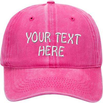 Custom Name Text Word Embroidered Dad Hat. Unstructured Adjustable Metal Buckle