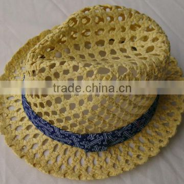 Fashion Natural Paper Straw Weaving Summer Fedora Hats