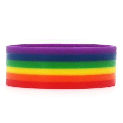 Factory Price Custom Twist Shape Multi-color Segmented Rainbow Gay Waterproof Durable Homosexuality Couple Silicone Bracelet photo-4