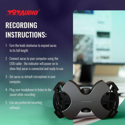797AUDIO Auras Professional VR USB Digital HRTF Monitor Condenser Microphone Wired in Ear Monitoring System PC Youtuber