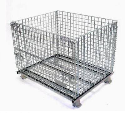 Heavy Duty Steel Collapsible Wire Mesh Pallet Container for Warehouse Storage