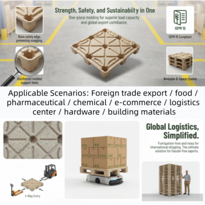 Cost-Effective Molded Wood Pallets — Factory Direct Supply — Versatile for Warehousing, Internal Circulation, and Export photo-4