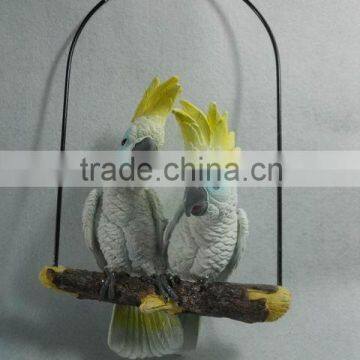 Resin Hanging Decoration of Parrot Figurine With Iron Ring photo-3