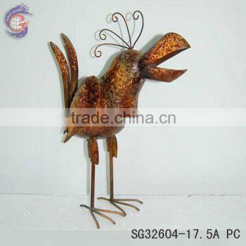 rusted metal bird of handcrafts for shabby chic decor