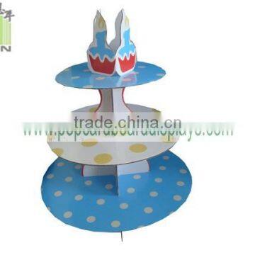 Customized Retail Store 3 Tier Cardboard Cake Pop Stand