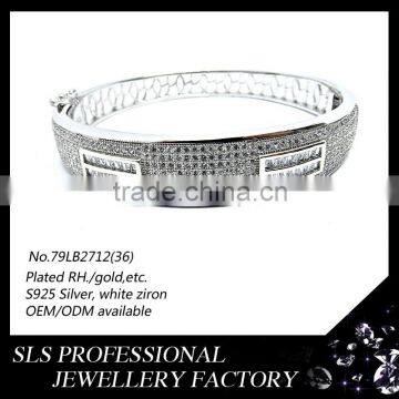 2015 new desing 925 silver jewelry bracelet white gold with zircon fashion bracelet slave jewelry brighton jewelry wholesale