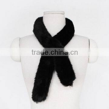 New Winter Fashion Lady Plain Plush Faux Rabbit Fur Scarf photo-5