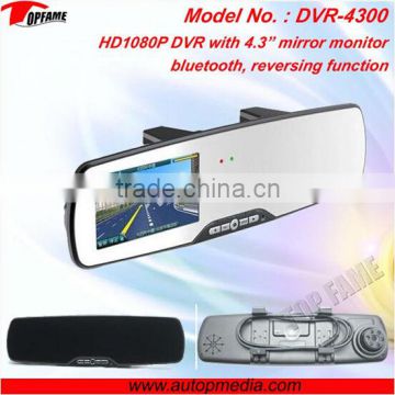 TOPFAME DVR-4300 dvr with built-in lcd monitor with 4.3inch LCD screen,bluetooth,reversing funtion