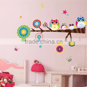 2016 Cute Colorful Owl Family Branch Butterfly PVC Wall Stickers Decal Decor for Kids Rooms photo-5