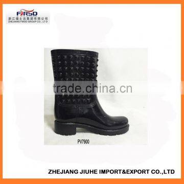 Half Boot/ Women' Rivet PVC Rain Boots