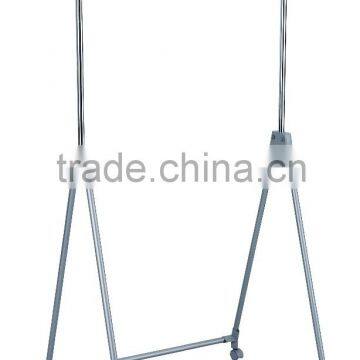 Movable Single Pole Telescopic Floor Coat Hanger Clothes Rack photo-2