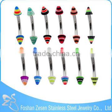 16 Gauge Rainbow Acrylic Cones Eyebrow Ring Piercing Wholesale