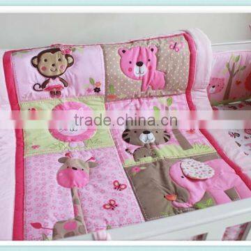 Sweet Zoo Girls Crib Bedding Set Dust Ruffle Set From Professional Manufacturer photo-2