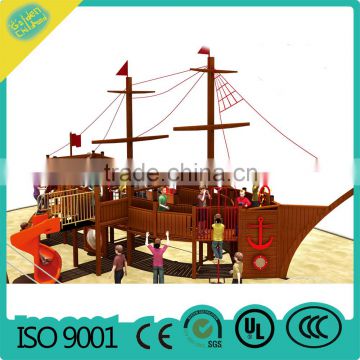 wooden playground, combined children playground, combined slide wooden ship kids playground equipment