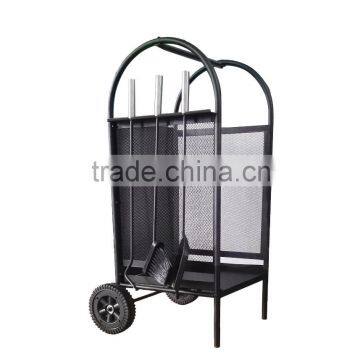 Log Carrying and Storage Cart Trolly Steel/Metal Firewood Storage Rack With Wheels