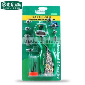 LAOA Green Color Hole Puncher Punching Forceps For Belt Card Snap Button Eyelet Punch Pliers photo-5