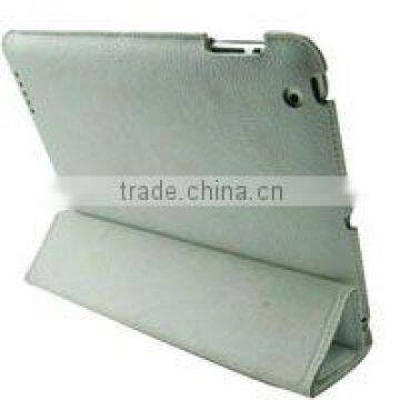 Leather Logo Back Cover for iPad 2 HS3- WEISS Schutz Hulle Case