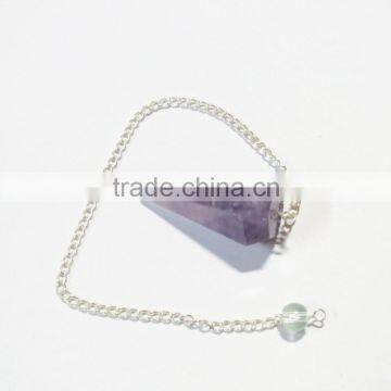 6-Facet Natural Amethyst Gemstone Pendulums photo-4