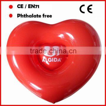 TPU custom inflatable red heart pillow