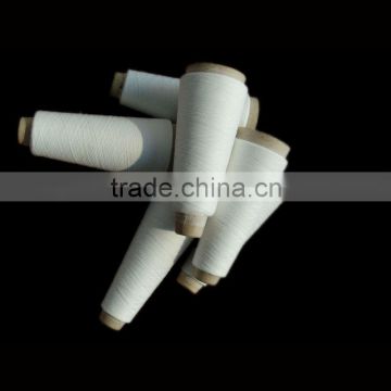 raw white virgin ring spun polyester yarn for weaving in colour white